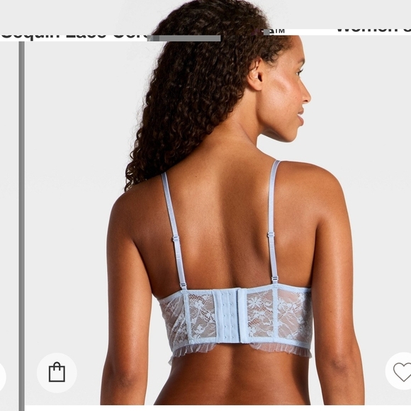 Women's Light Blue Lace Bralette - Picture 3 of 4